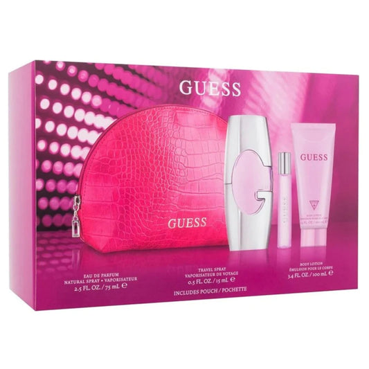 GUESS EDP (W) / 4 PC SP 75 ML; BL 100 ML; SP 15 ML; POUCH