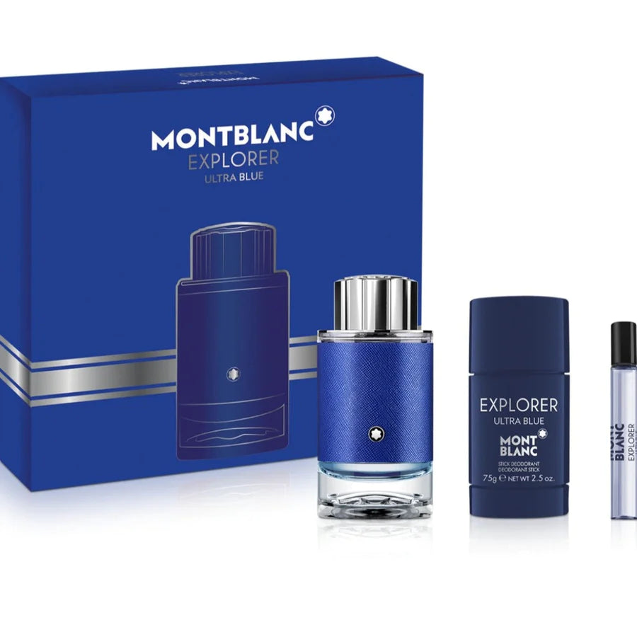 MONTBLANC EXPLORER ULTRA BLUE EDP (M) / 3 PC SP 100 ML; DEO 75 ML; SP 7.5 ML