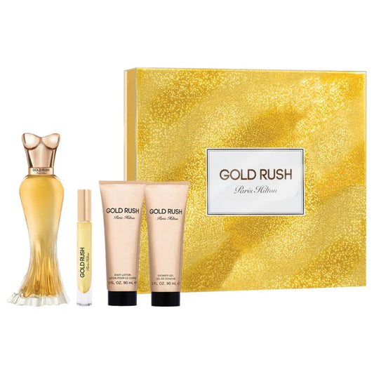 PARIS HILTON GOLD RUSH EDP (W) / 4 PC SP 100 ML; BL 90 ML; SG 90 ML; MINI