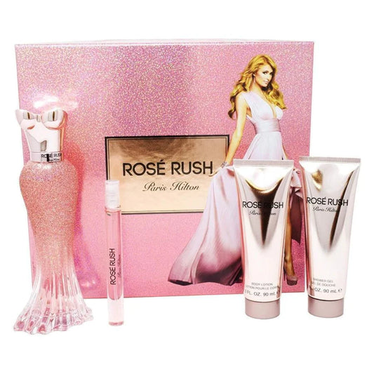 PARIS HILTON ROSE RUSH EDP (W) / 4 PC SP 100 ML; BL 90 ML; SG 90 ML; SP 10 ML