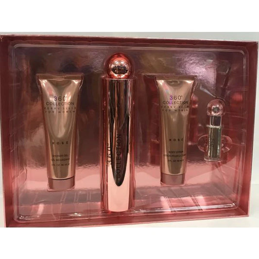 PERRY ELLIS 360 COLLECTION ROSE EDP (W) / 4 PC SP 100 ML; BL 100 ML; SG 100 ML; MINI