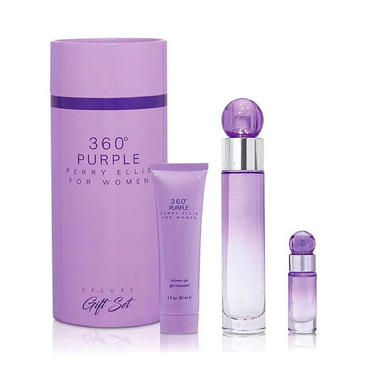 PERRY ELLIS 360 PURPLE EDP (W) / 3 PC SP 100 ML; SG 90 ML; MINI