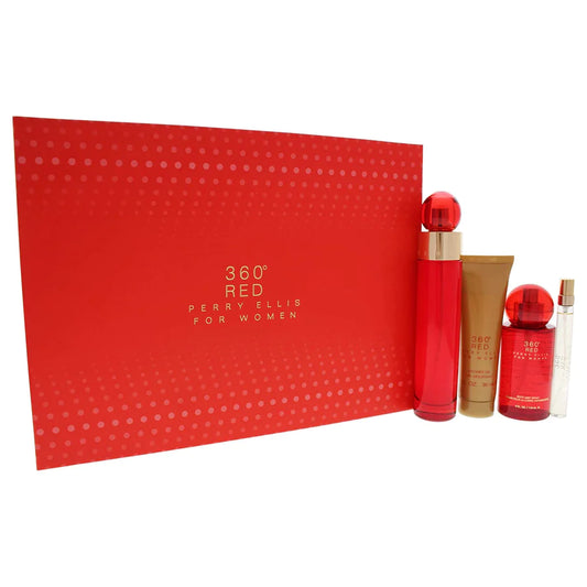 PERRY ELLIS 360 RED WOMEN EDP (W) / 4 PC SP 100 ML; BM 120 ML; SG 90 ML; SP 7.5 ML