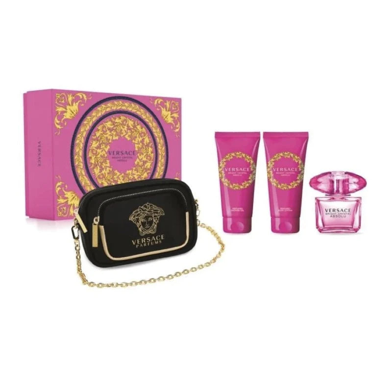 VERSACE BRIGHT CRYSTAL ABSOLU EDP (W) / 4 PC SP 90 ML; SG 100 ML; BL 100 ML; CLUTCH