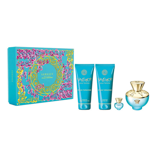 VERSACE DYLAN TURQUOISE EDT (W) / 4 PC SP 100 ML; SG 100 ML; BS 100 ML; SP 10 ML