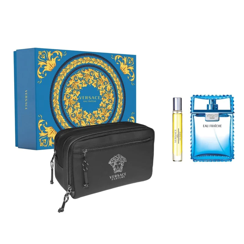 VERSACE MAN EAU FRAICHE EDT (M) / 3 PC SP 100 ML; SP 10 ML; POUCH